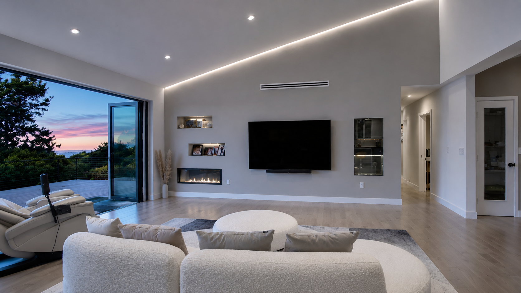 Living room at Mills Estate, Burlingame Hills, California