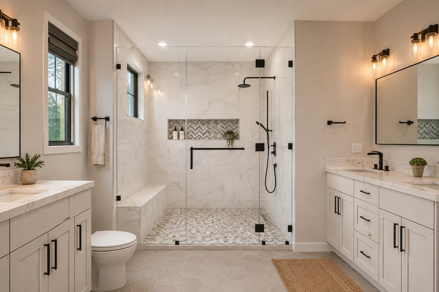 Bathroom at Burlingame New Construction, Burlingame, California