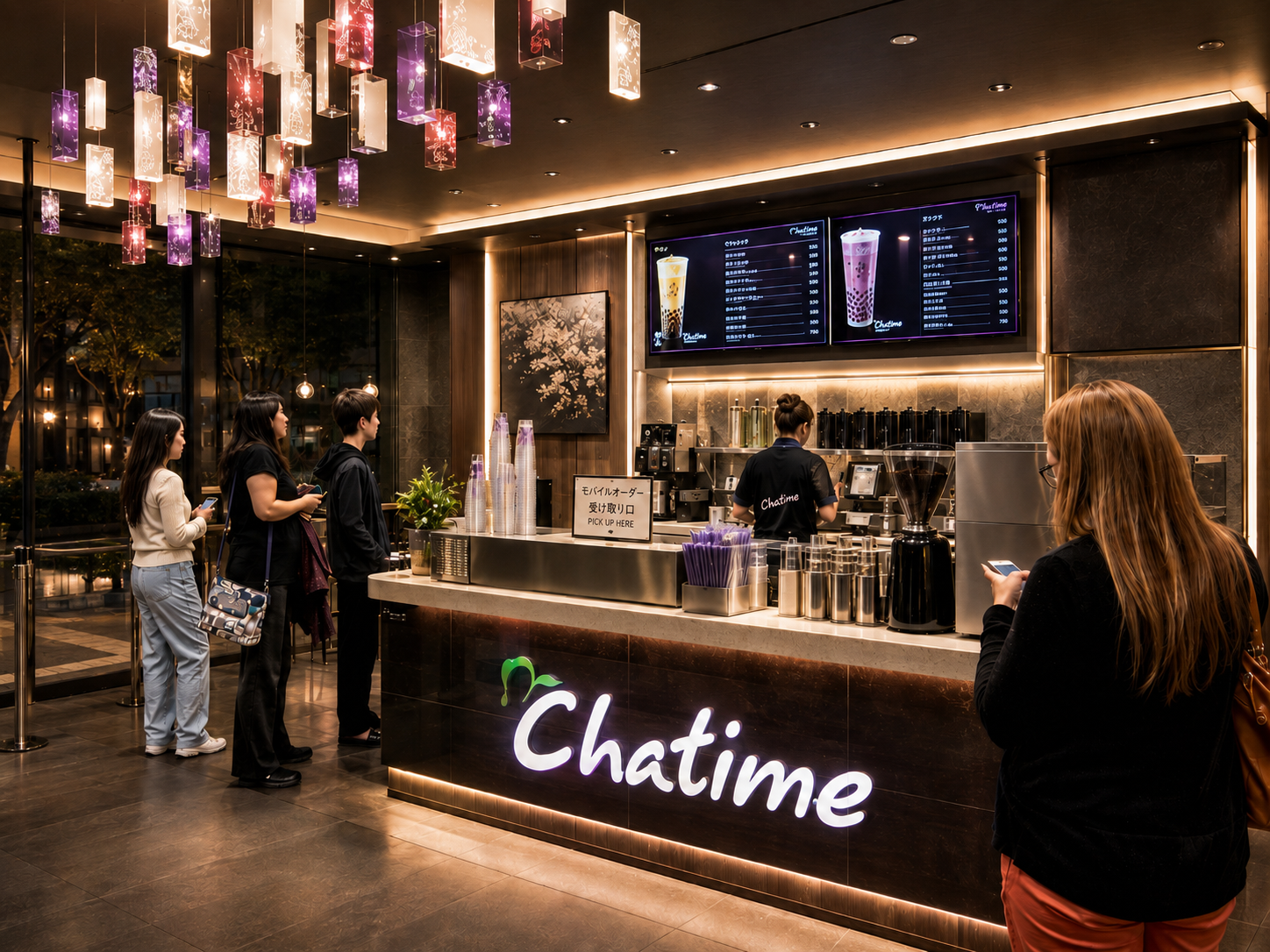 Interior details at Chatime Tea Shop, Foster City, California