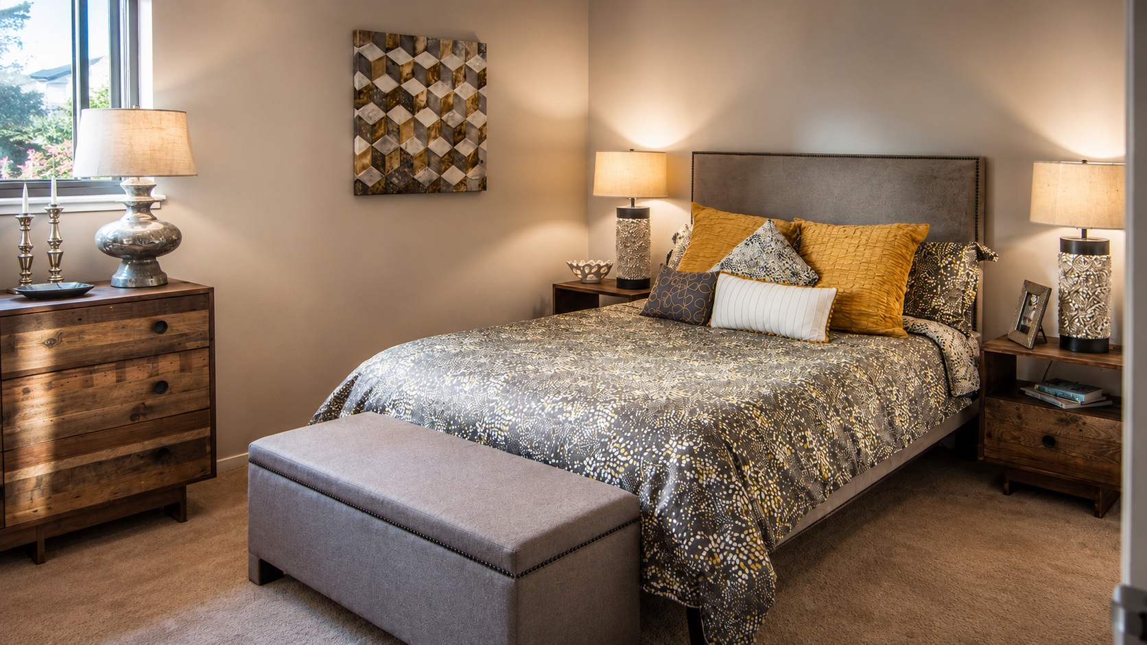 Bedroom at Clubview Apartments, South San Francisco, California