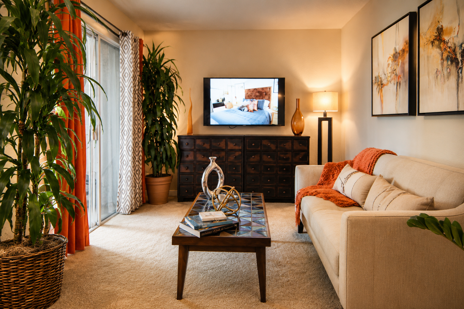 Living room at Countrywood Model Home, Fremont, California