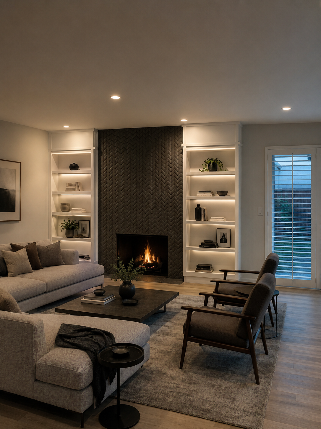 Living room at Cupertino Remodel, Cupertino, California
