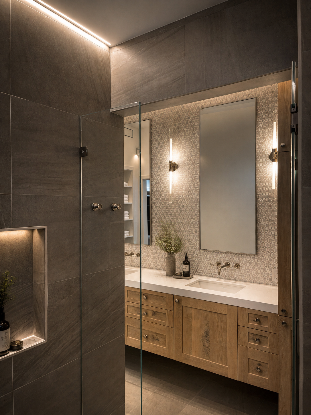 Bathroom at New Construction in Menlo Park, Menlo Park, California