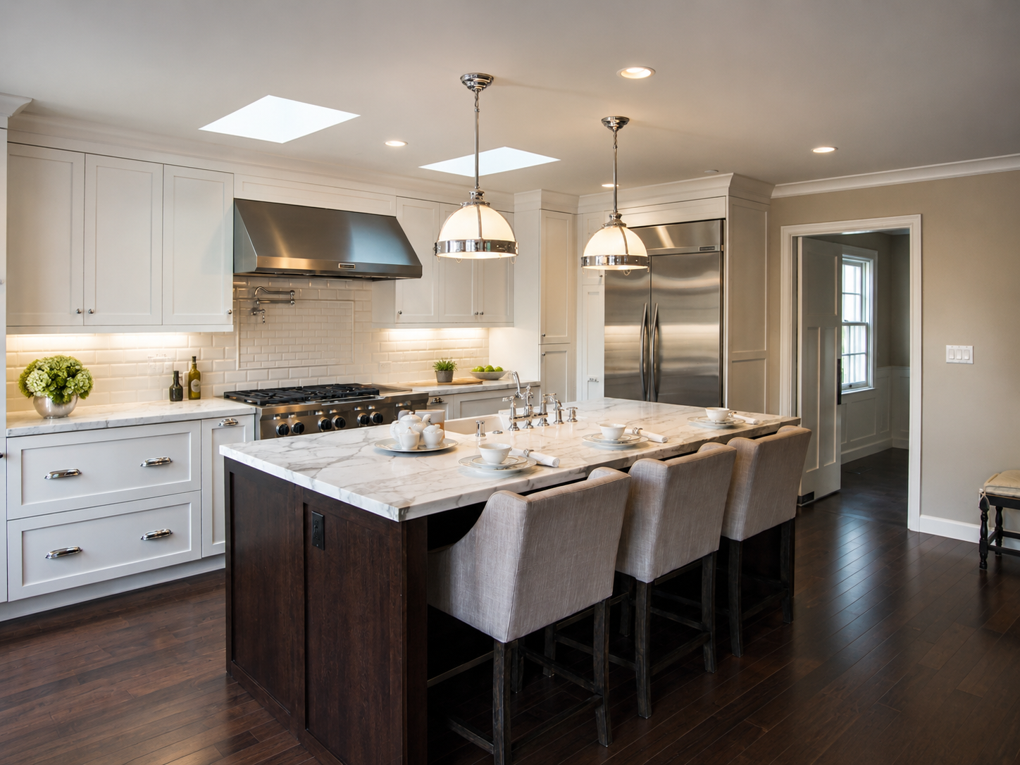 Expanded kitchen and family room at the award-winning Parrott Residence