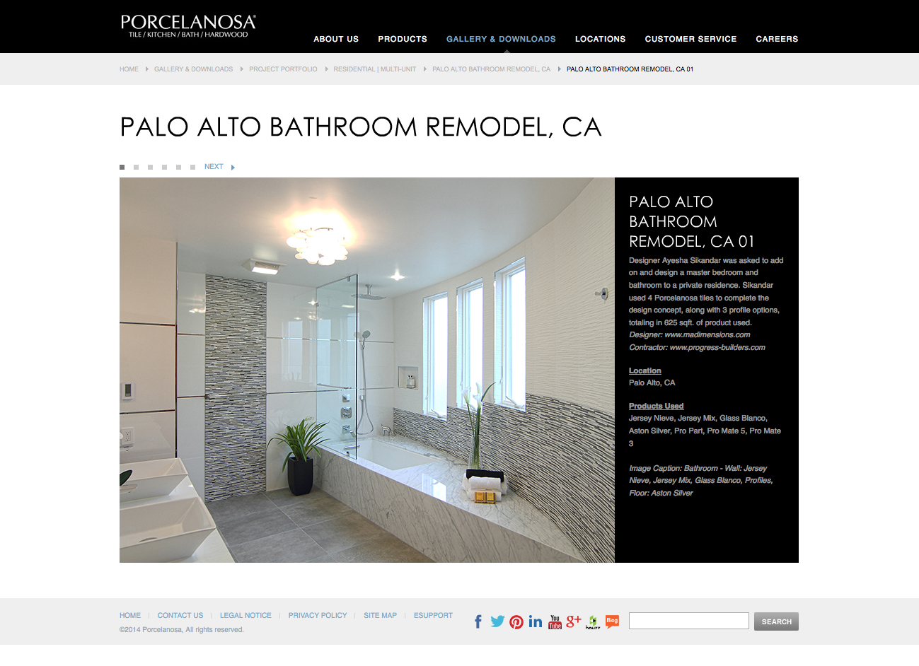 Porcelanosa: Palo Alto Bathroom Remodel